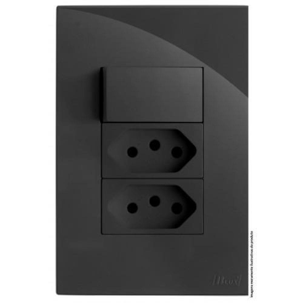 Kit Interruptor Simples + Tomada Dupla 10A 4X2 Brg11337-9Gf