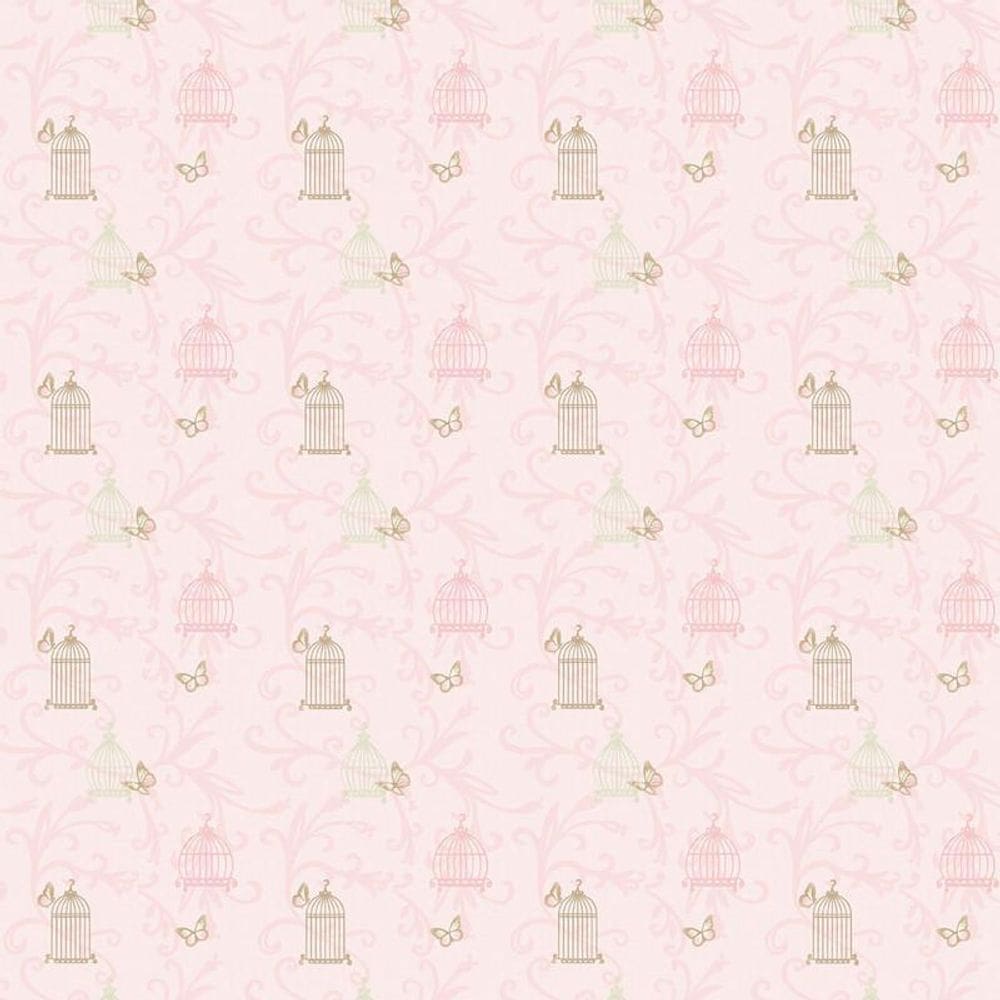 Papel De Parede Infantil Rosa Borboletas Adesivo Quarto