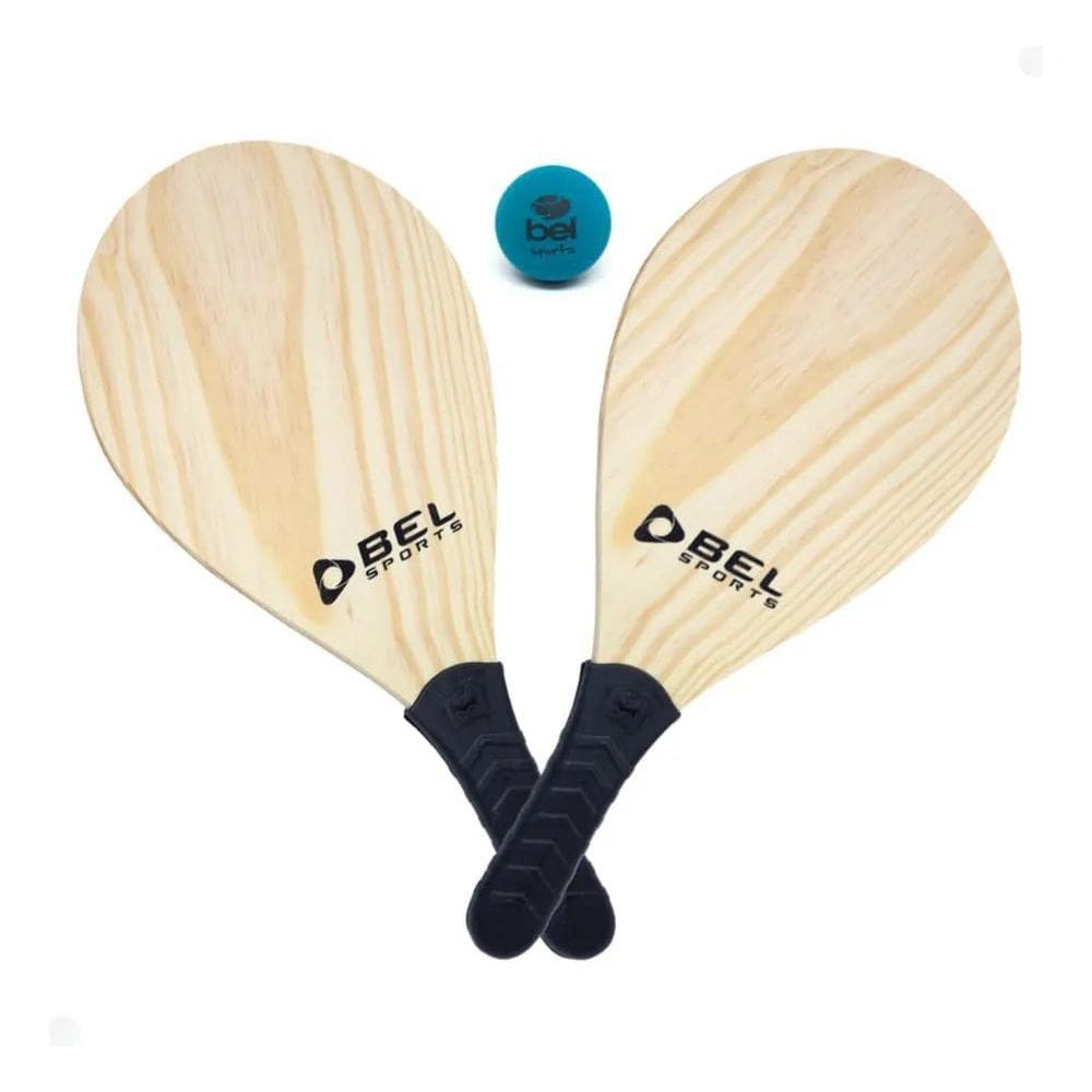 Raquete Beach Tennis Madeira Bel Sports + Sacola E Bolinha