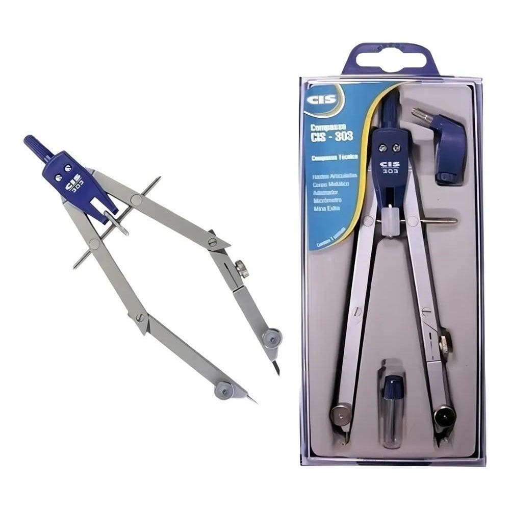 Compasso Cis 303: Precisão + Estojo + Mina Extr