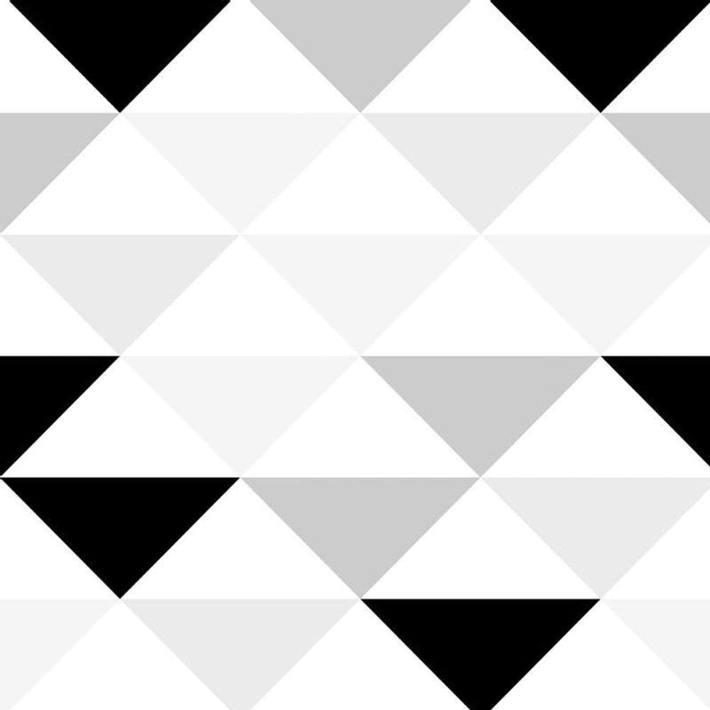 Papel De Parede Triangulo Branco Preto Cinza Autocolante