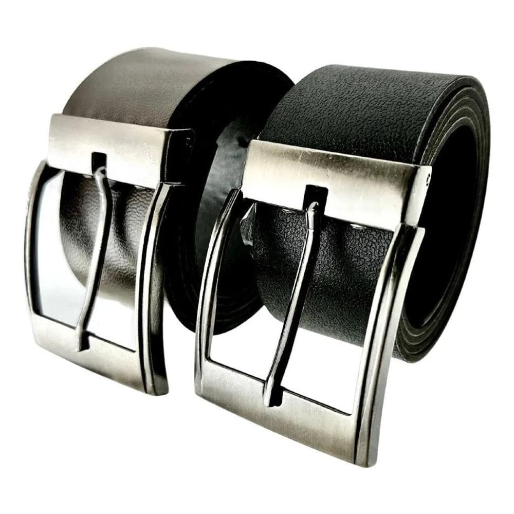 Cinto Social Dupla Face Couro Preto E Marrom 90