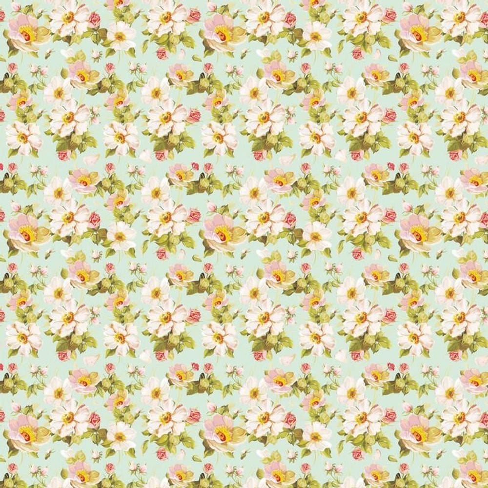 Papel De Parede Floral Flores Rosas Fundo Verde Adesivo Sala