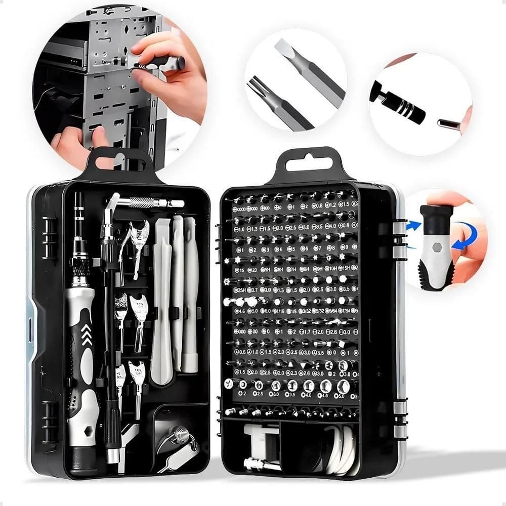 Kit Ferramentas 115 Peças: Celular, Tablet, Pc - Profissiona