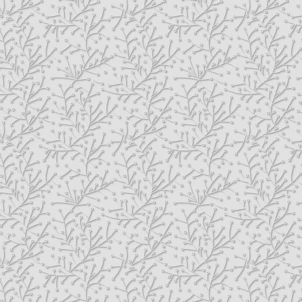 Papel De Parede Floral Galhos Com Fundo Cinza Adesivo Sala