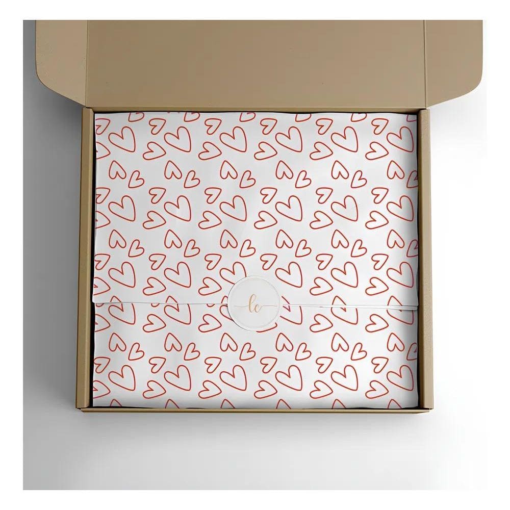 Papel Seda Coração Premium 200 Folhas Vermelho