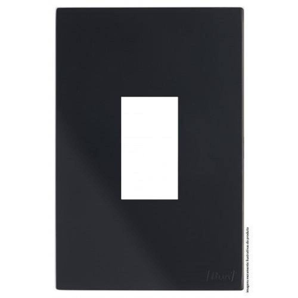 Placa Para 1 Modulo Vertical Com Suporte 4X2 Brs12397-8Bk.