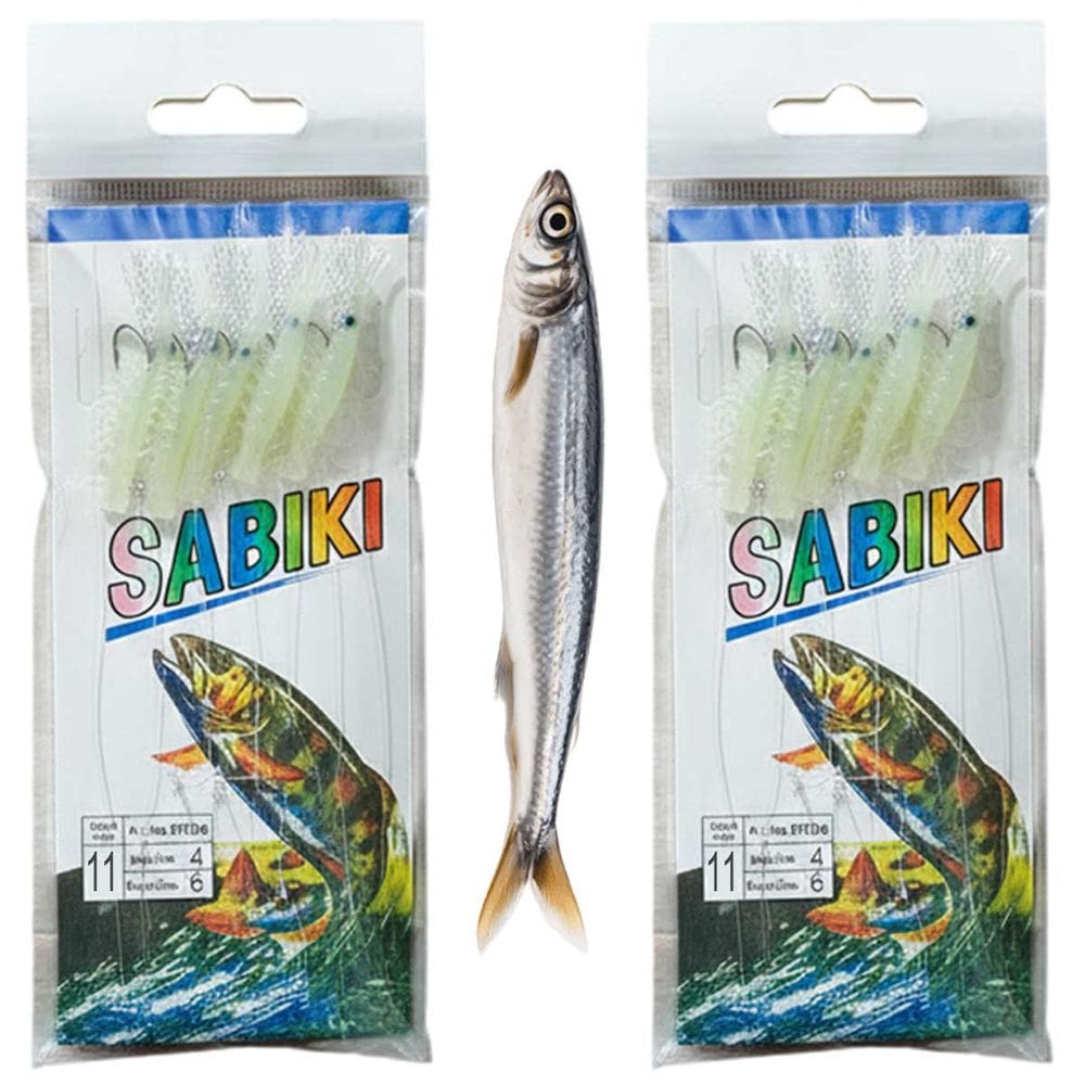 Isca Sabiki Artificial 5 Camarao Kit 2 Uni Fluorescente Pesca Lambari Robalo Tainha Uso Mar Lago Rio Pescaria Esportiva