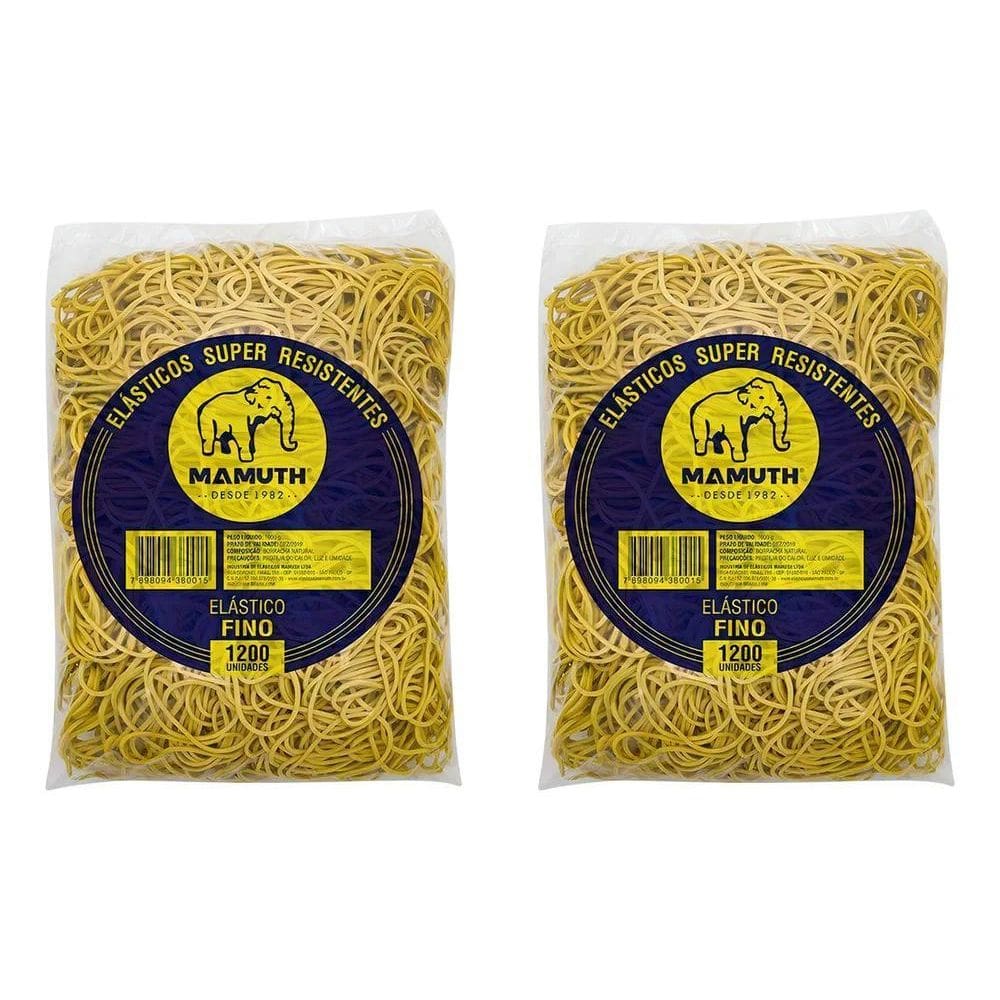 Kit 2Kg Elásticos Mamuth Fino Amarelo - Resistência Garantid