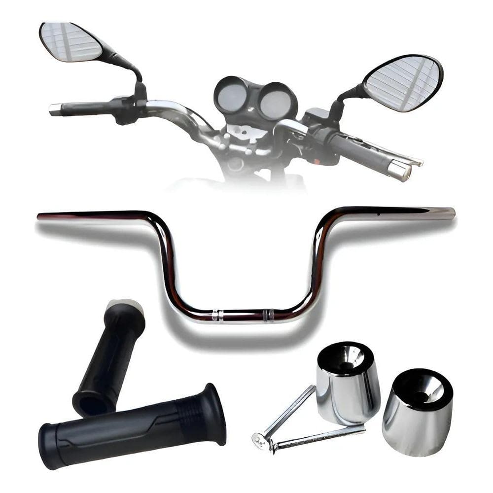 Kit Guidão Pcx Cromado + Manopla Cg 160