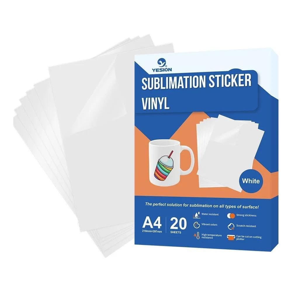 Adesivo Vinil Sublimação A4 20 Folhas Brilho - Mecolour