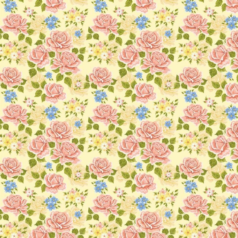 Papel Parede Rosas Vermelhas E Amarelo Adesivo Sala Cozinha