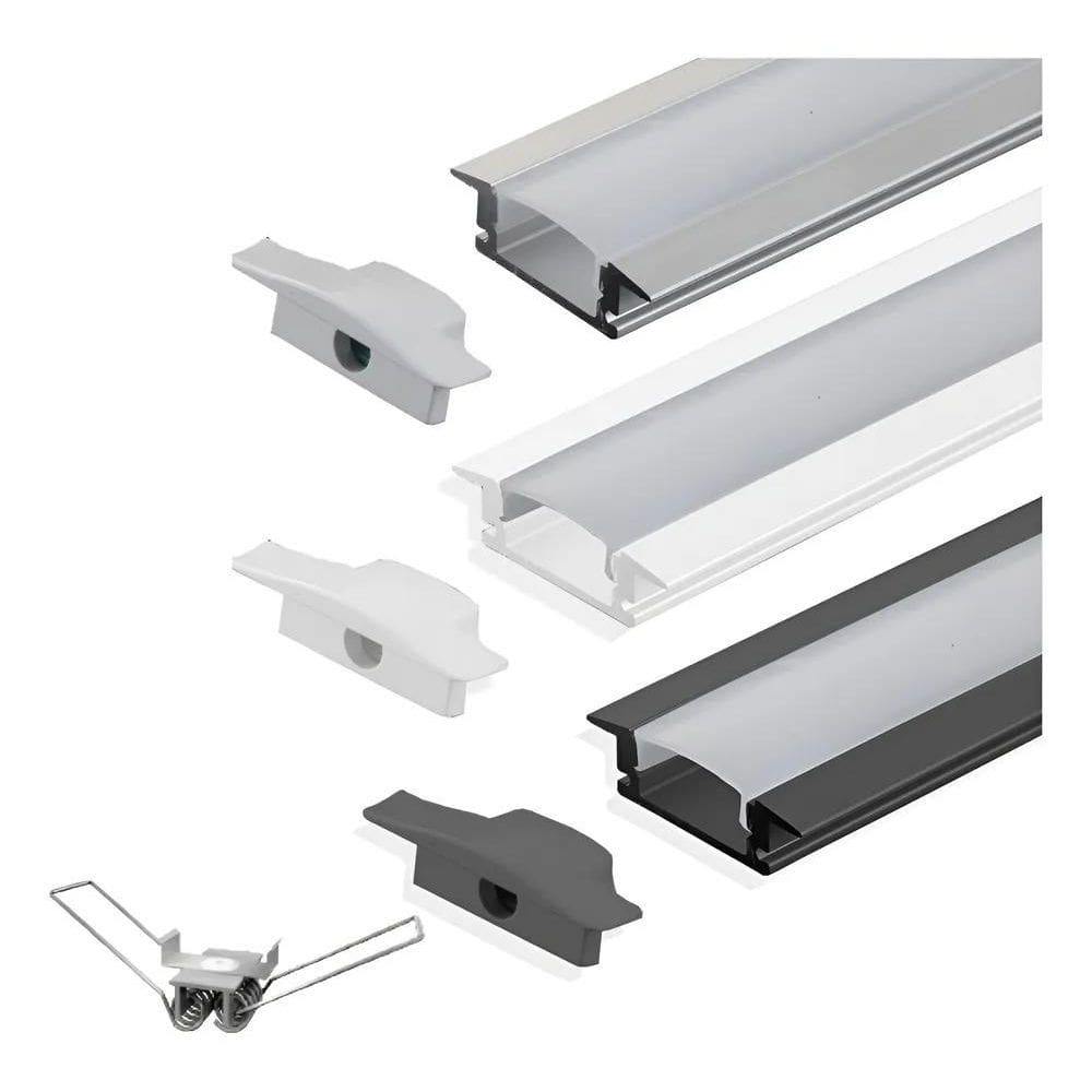 Perfil Led Embutir Gesso 2M Slim Para Ilum Branco 127/220V