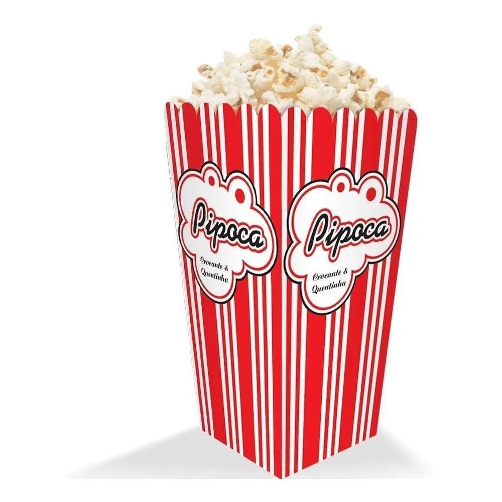 Caixa Pipoca Média Listrada 100Un - Venda Mais