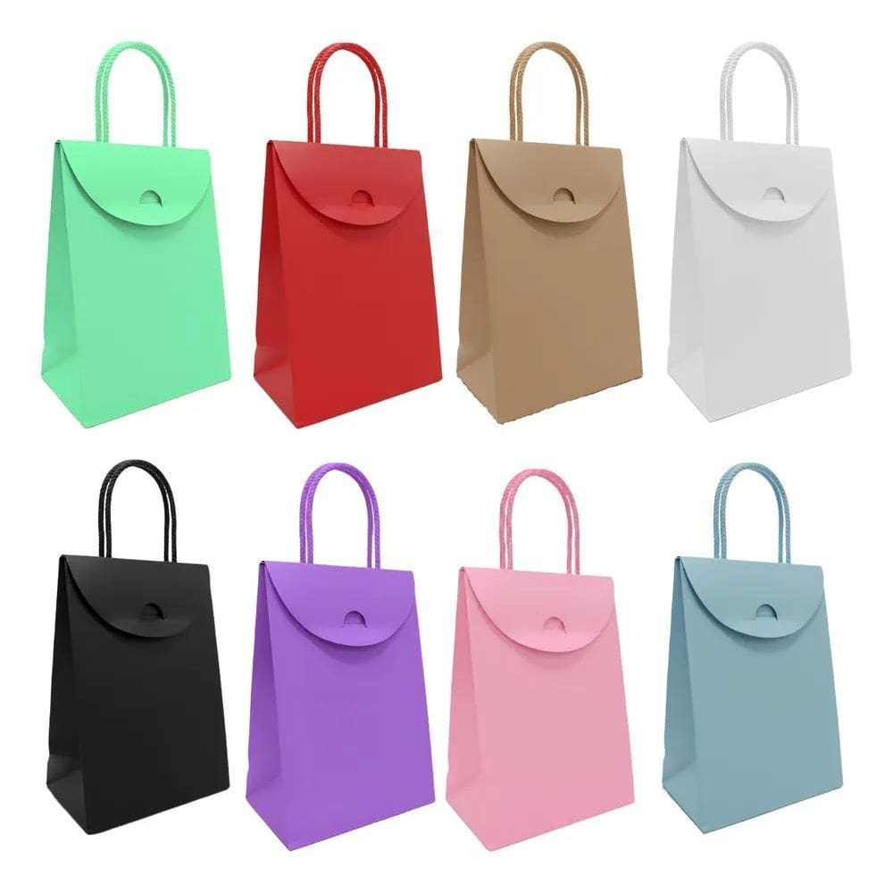 Sacola Presente 50 Un P Lisa Kraft/Colorida 9X Preta