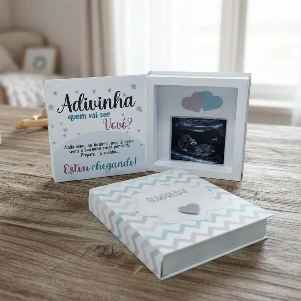 Caixa Revelação Gravidez Família Presente Emociona Vovó