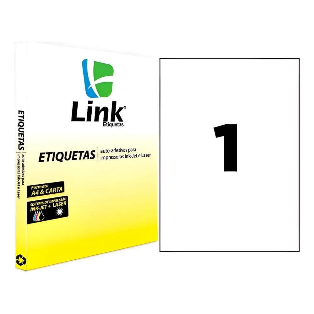 100 Folhas A4 Adesiva Offset Fosca Lisa Branco