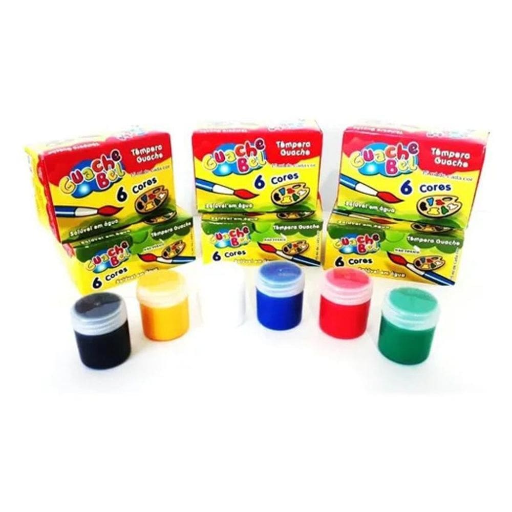 Guachebel Kit Artístico: 30 Cores 15Ml + 10 Pincéis