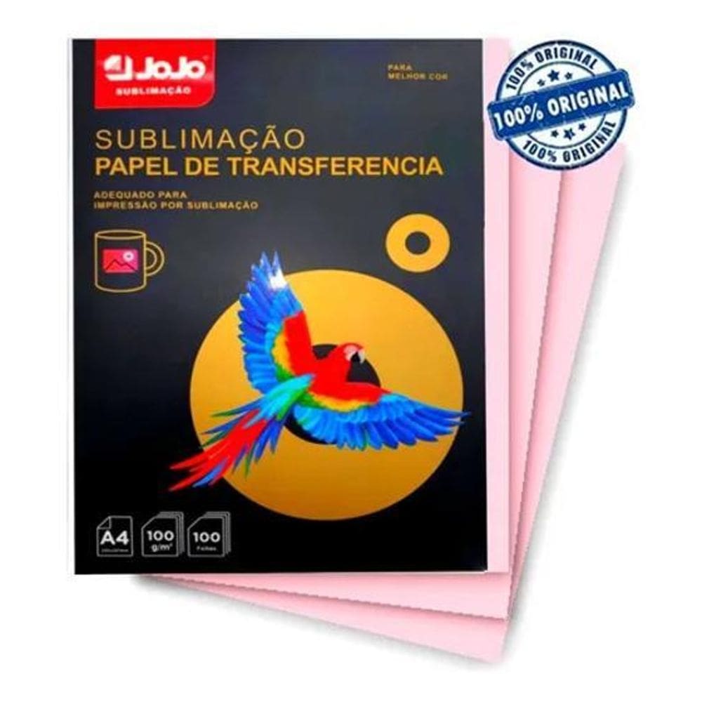Papel Sublimático Jojo A4 100G 100 Fls Rosa: Cores Vibrantes