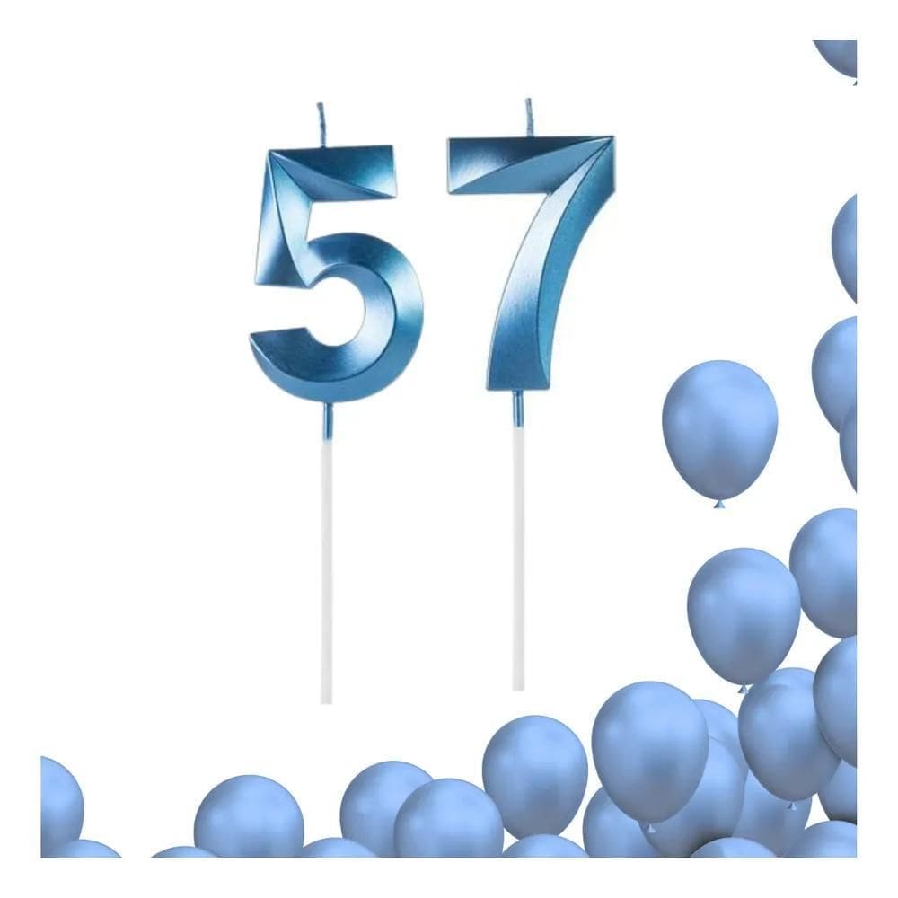 Vela Aniversário Design Azul 2 Un. Escolha Sua Idade