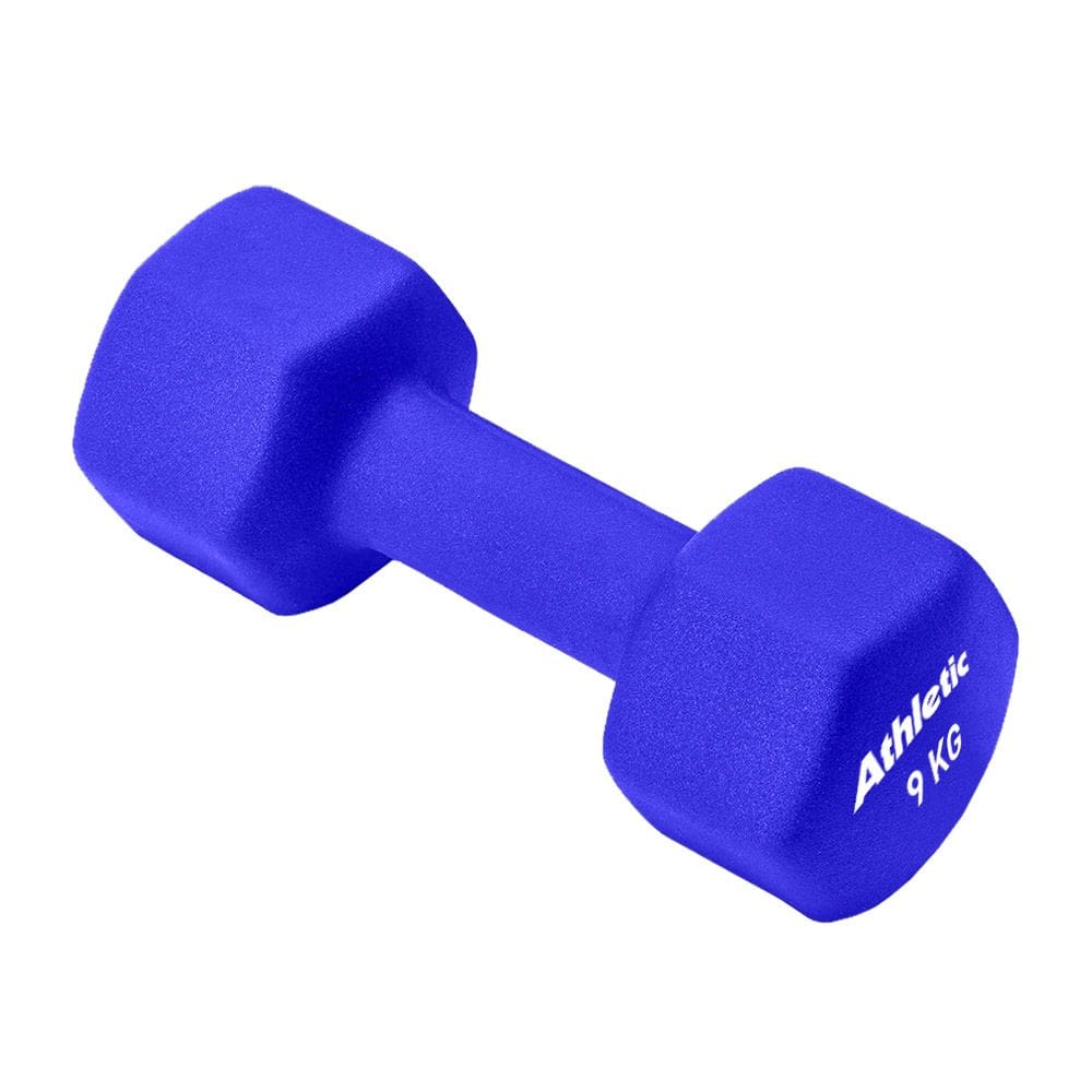 Halter Athletic Sextavado 9kg em Neoprene Conforto e Aderência para Treino de Musculação em Casa