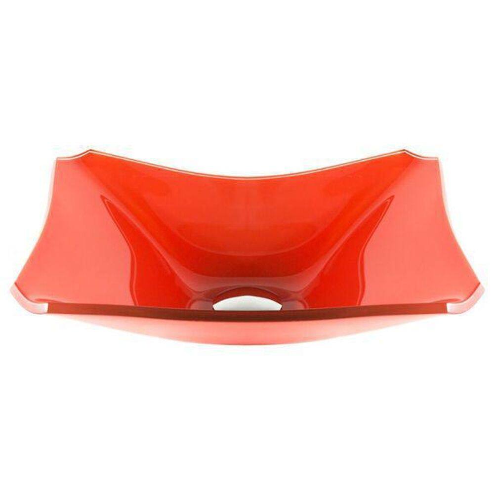 Cuba De Vidro Retangular Chanfrada 39Cm Vermelho Ferrari