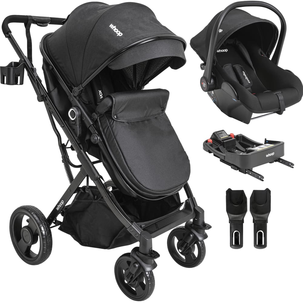 Carrinho de Bebe Bebe Conforto Colinho Base ISOFIX Kiddo Vox II Preto