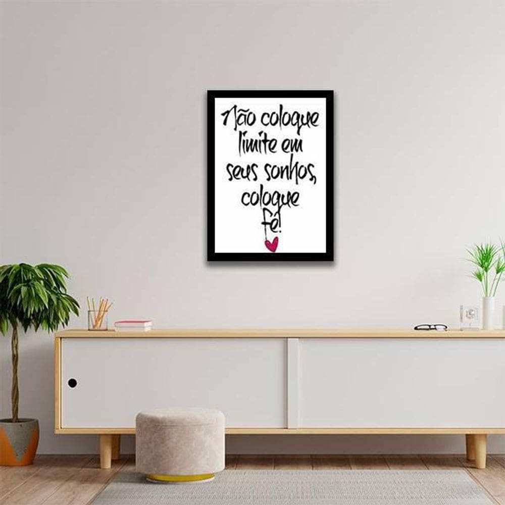 Quadro Decorativo Não Coloque Limite Em Seus Sonhos 34x23cm
