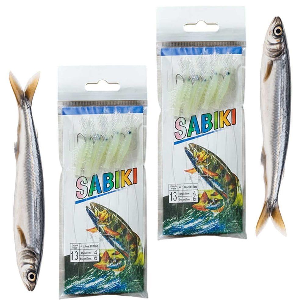 Isca Pesca Artificial Sabiki Kit 2 Uni Camarao Fluorescente Robalo Lambari Tucunare Pescaria Mar Açude Rio Lago