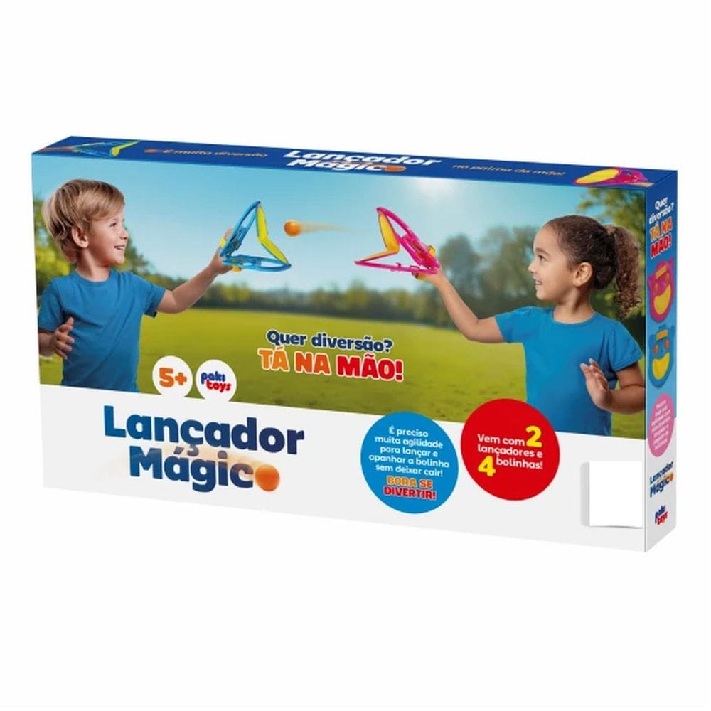Brinquedo Lança e Pega Bolinha Lançador Magico - Paki Toys 4036