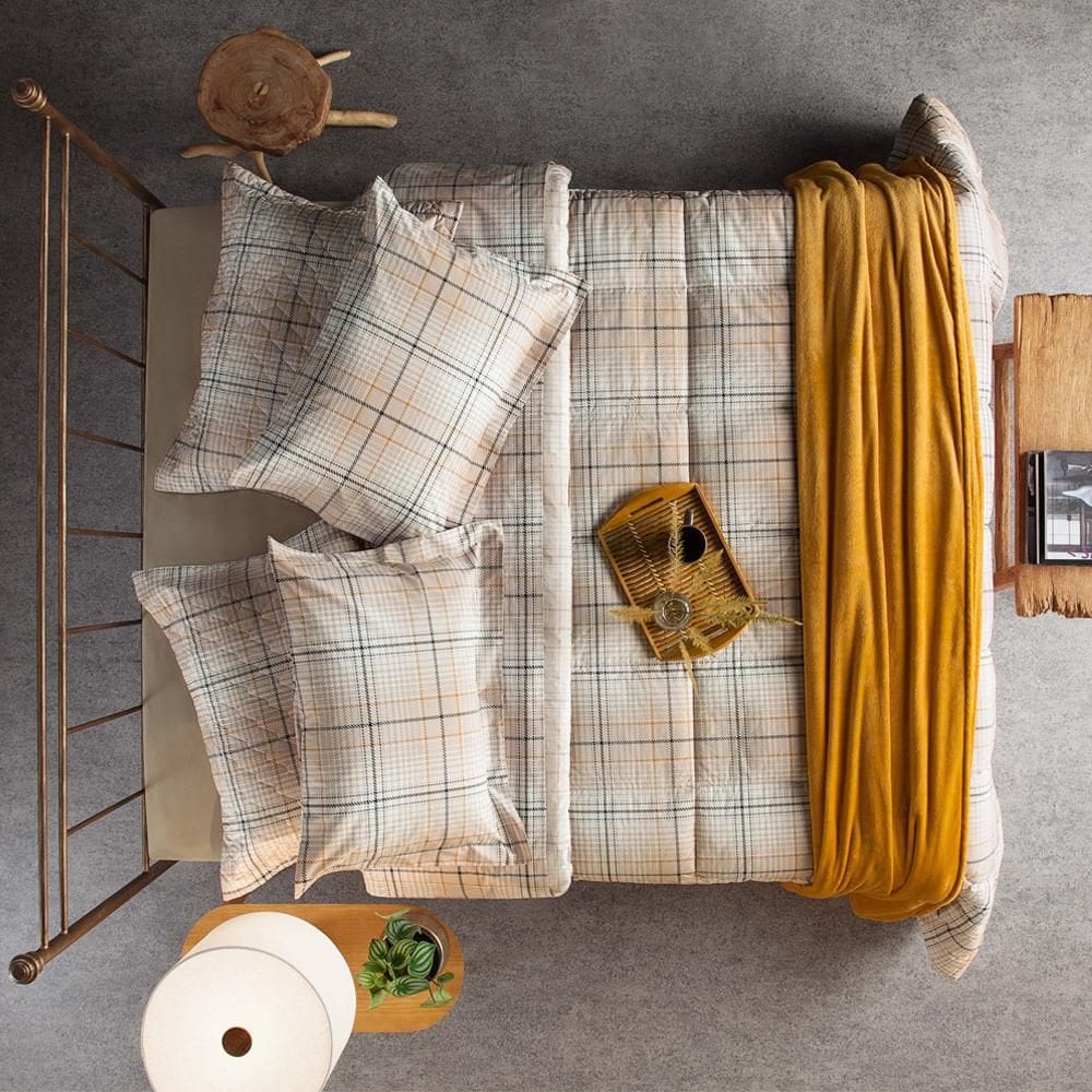 Kit Cobreleito King Size 200 Fios Andreza Tartan