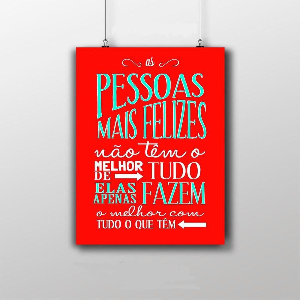 Placa Decorativa Frase As Pessoas Mais Felizes 20X30Cm
