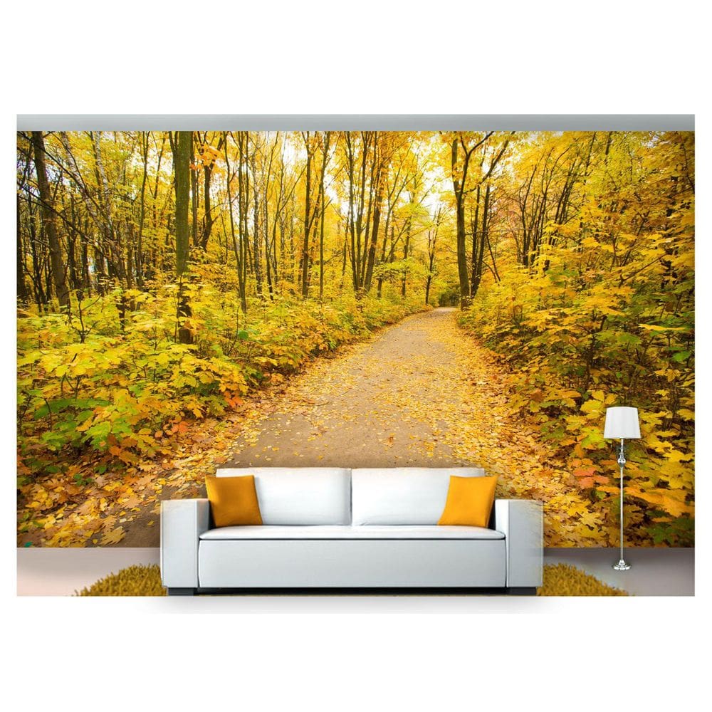 Papel De Parede Estrada Caminho Floresta 3D Nes096 3M²