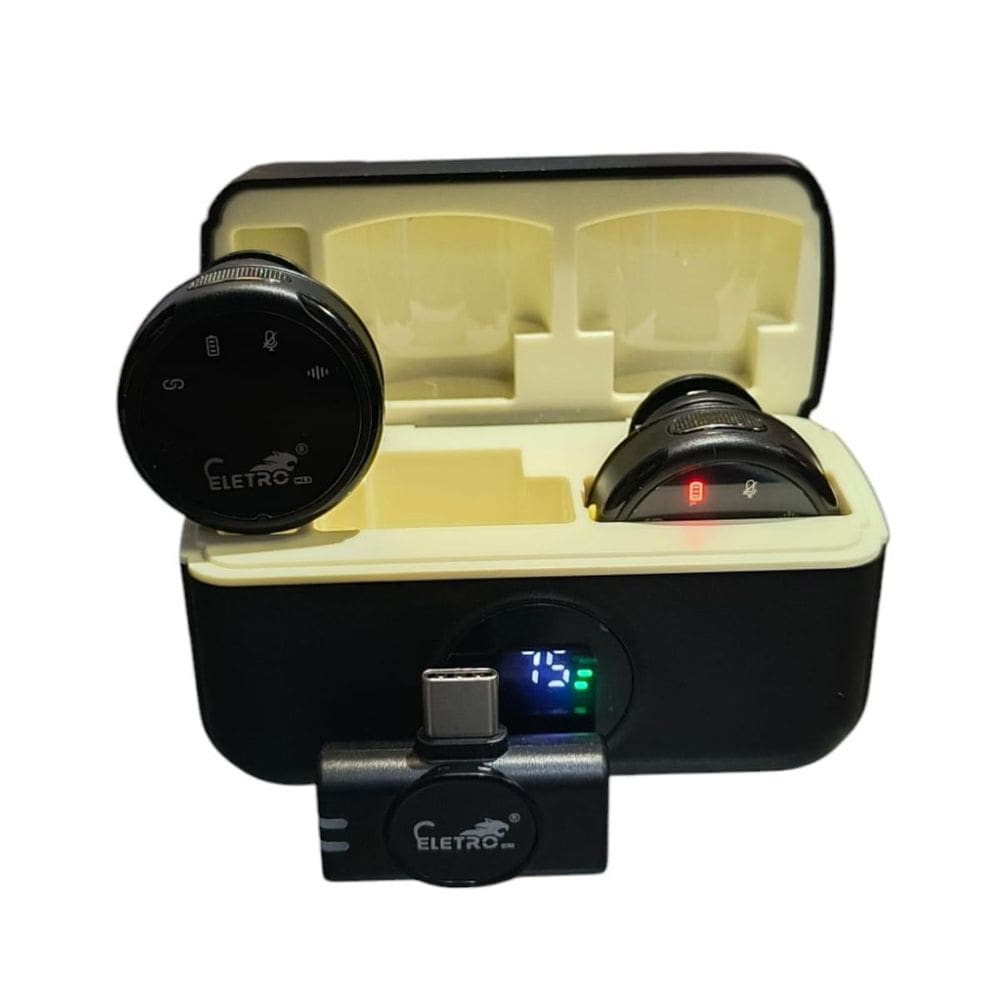 Microfone Lapela Duplo El-1837 Redondo Com Imã