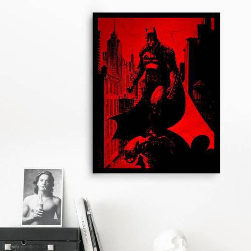Quadro Decorativo Decorativo Batman Preto E Vermelho