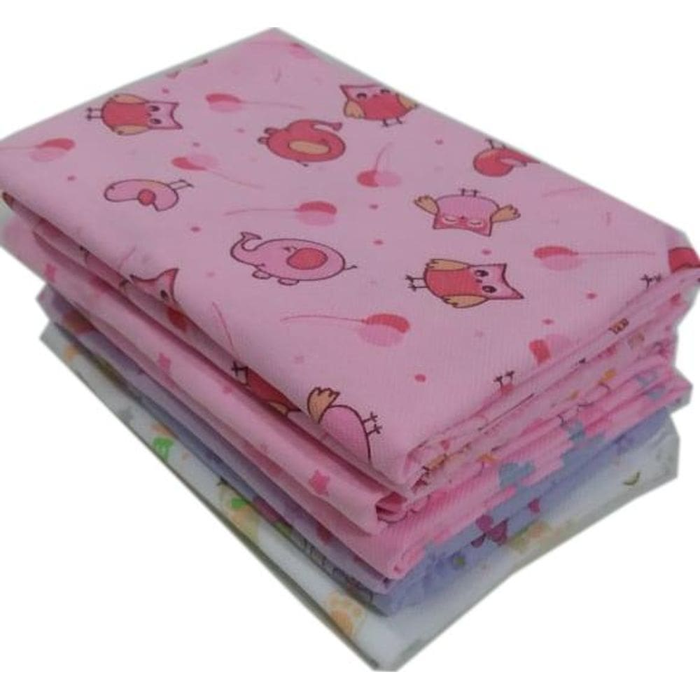 Kit 10 Cueiros Flanelados Estampados 80x60cm Menina