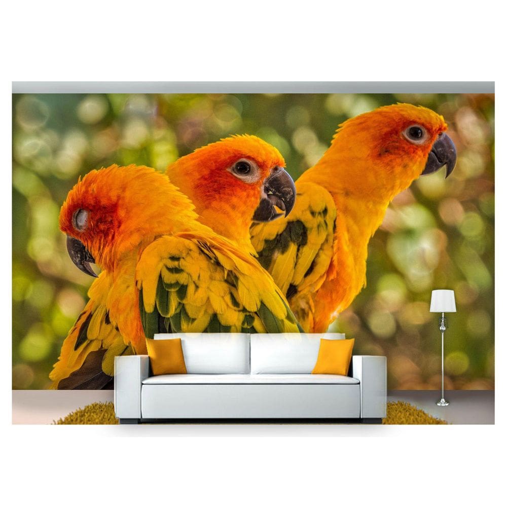 Papel De Parede Animais Família De Piriquitos  Anm196