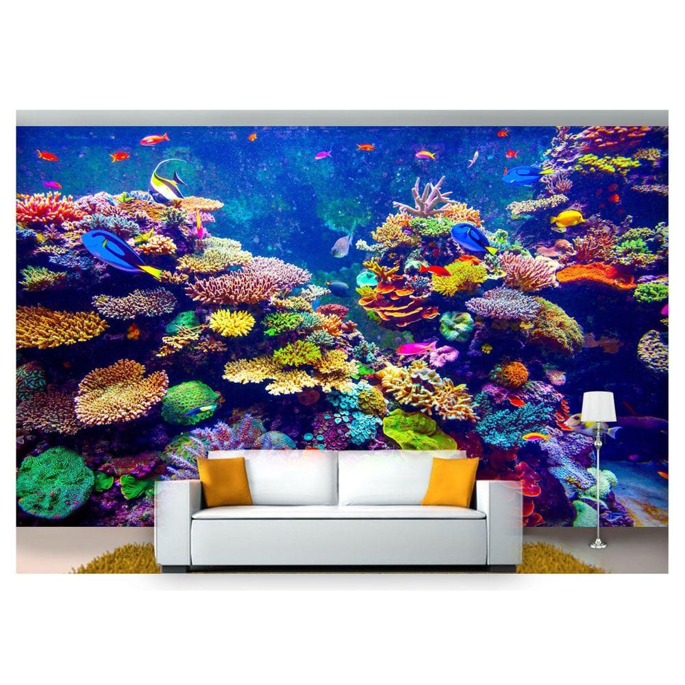 Papel De Parede Animais Fundo Do Mar Coral 3D Anm217
