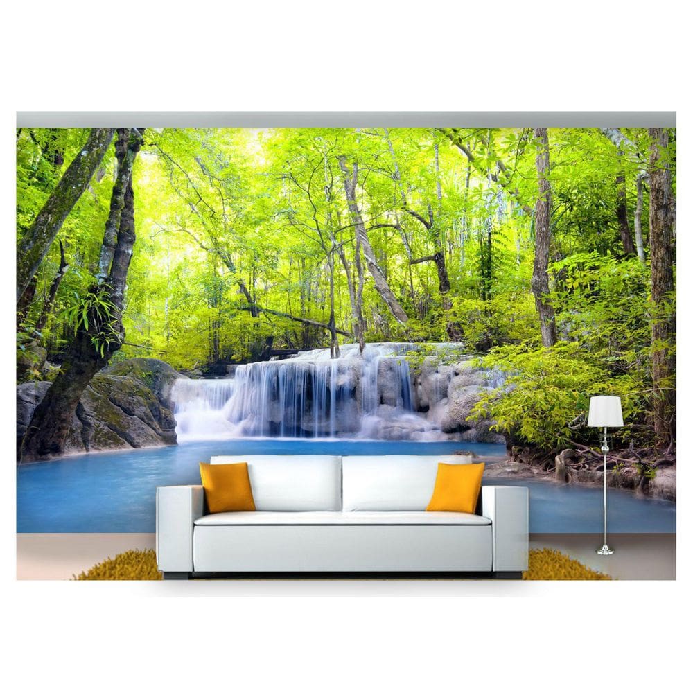 Papel De Parede Cachoeira Natureza Mata 3D 6M² Nch109