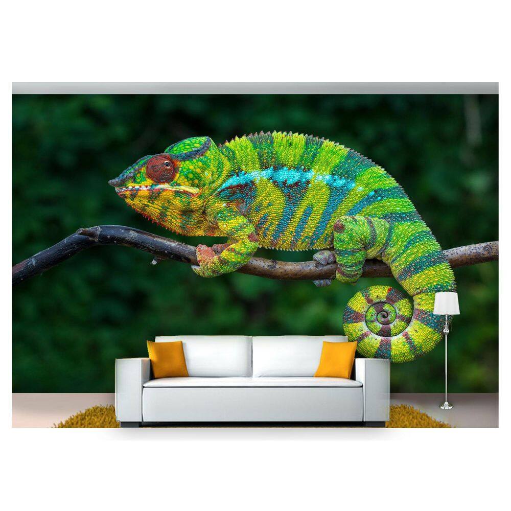 Papel De Parede Animais Camaleão Floresta 3D Anm236