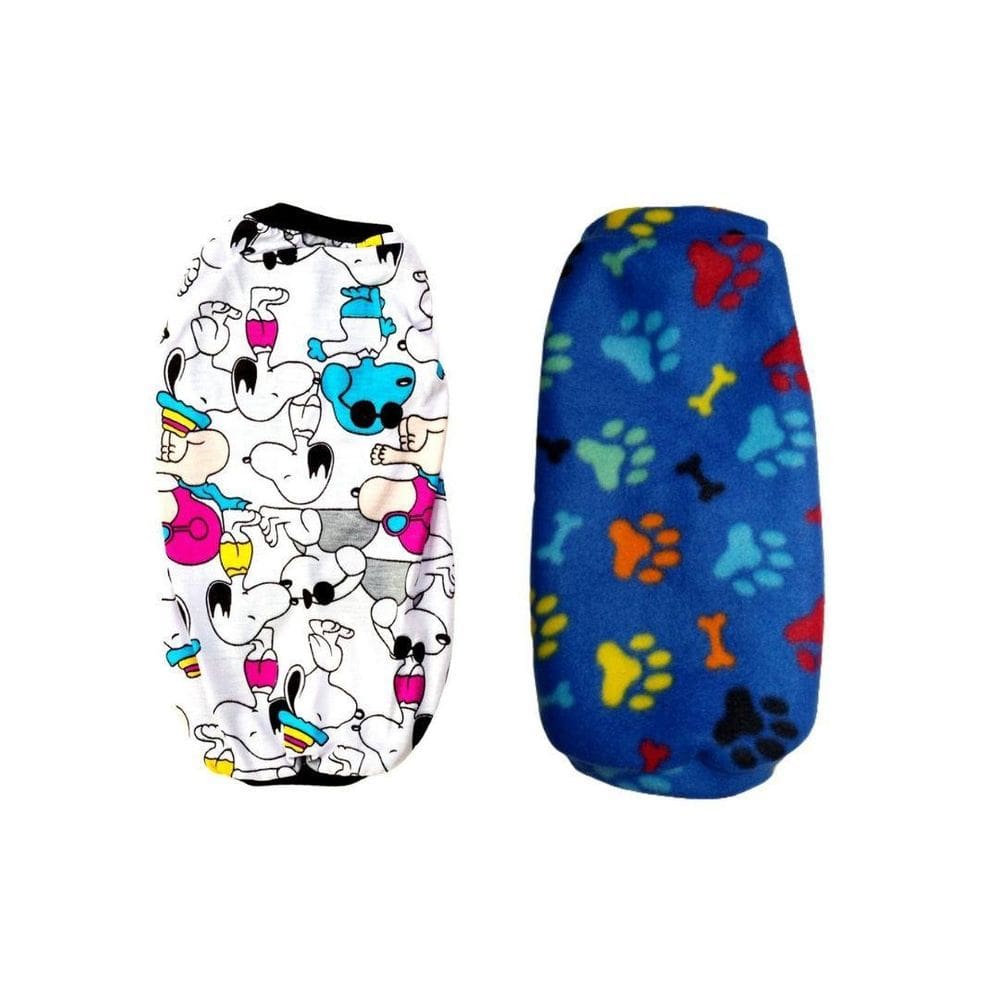 Kit 2 Roupas Para Cães - Pijama E Suéter Azul