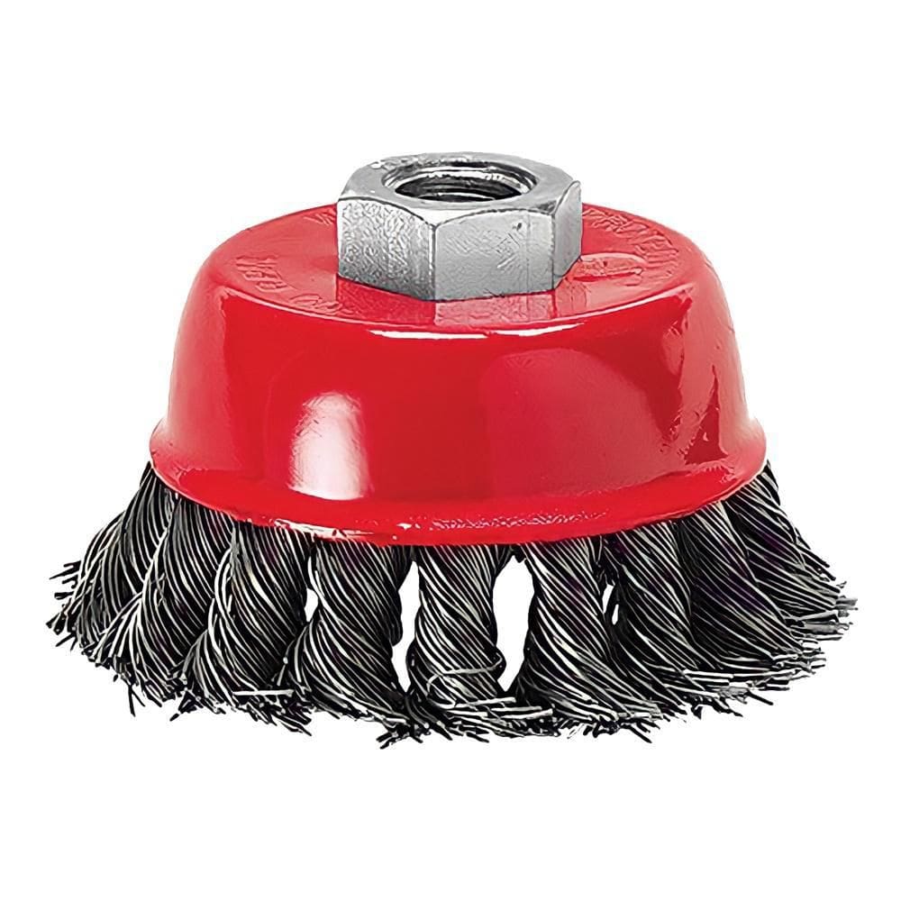 Escova De Aço Carbono Torcida Tipo Copo 100Mm Rosca M14 Mtx