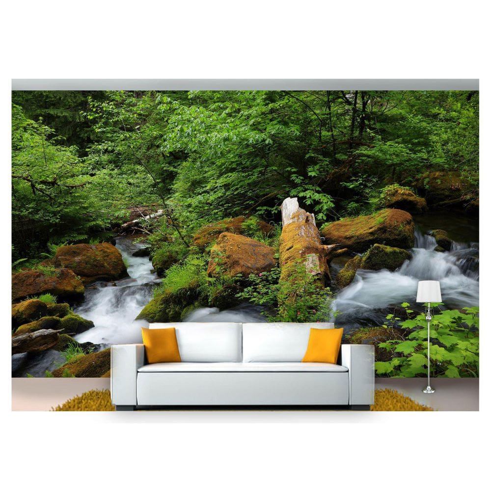 Papel De Parede Cachoeira Natureza Mata 3D 6M² Nch216