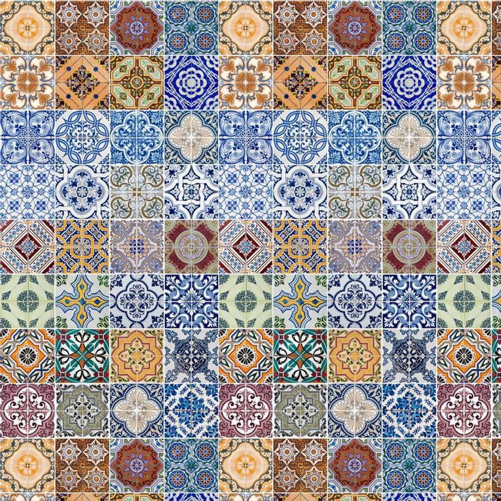Papel De Parede Azulejo Português Ladrilho Banheiro Cozinha