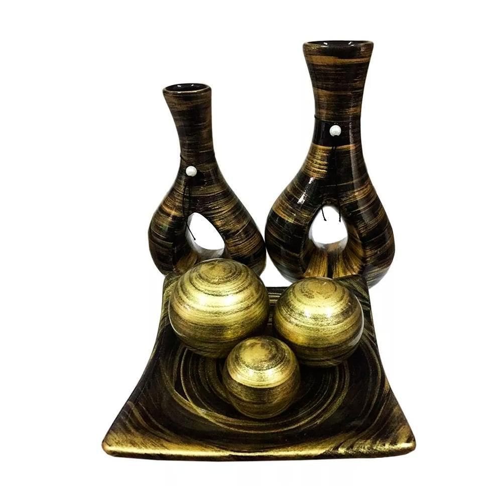 Vasos Par Furados Centro De Mesa 3 Black Gold Mescla