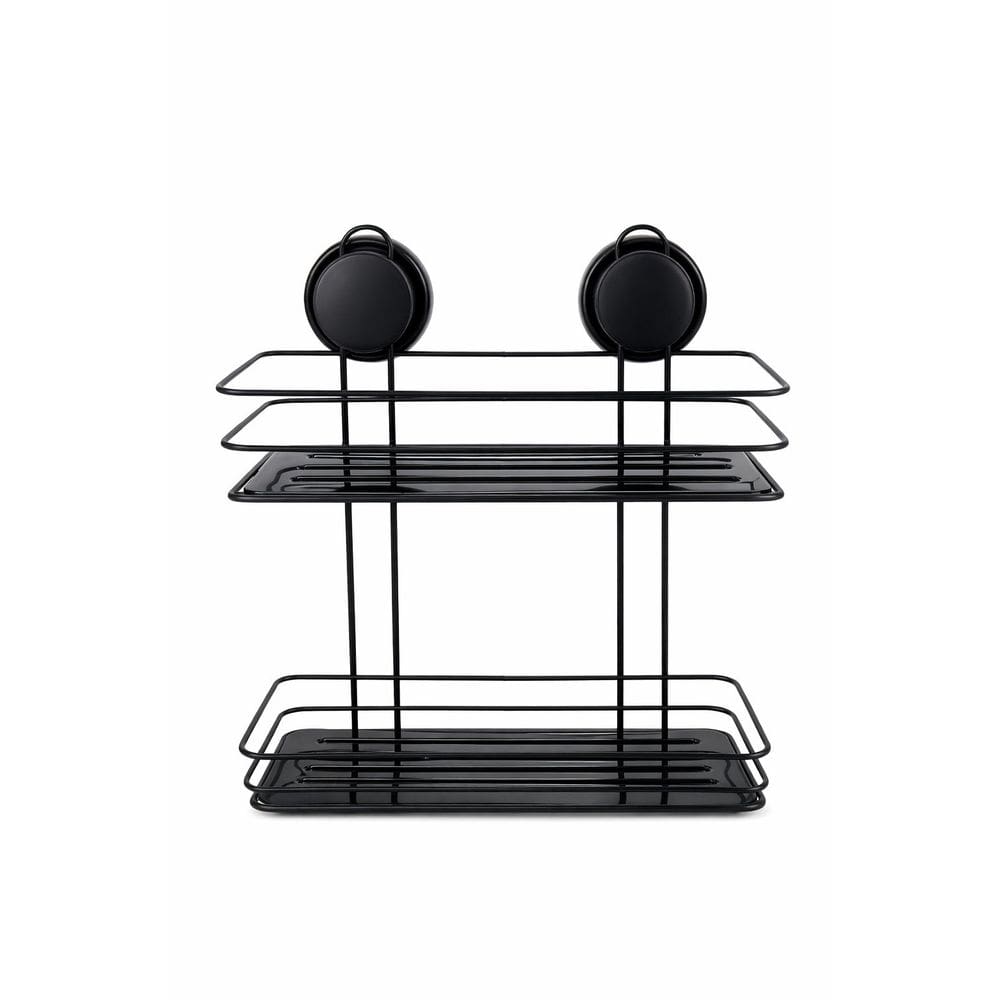 Suporte Para Shampoo Com Ventosas Sem Furo Core Preto - Core 2 Níveis Preto