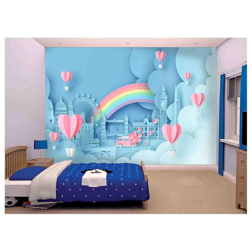 Papel De Parede Infantil Nunvens Balões 3D Azs200