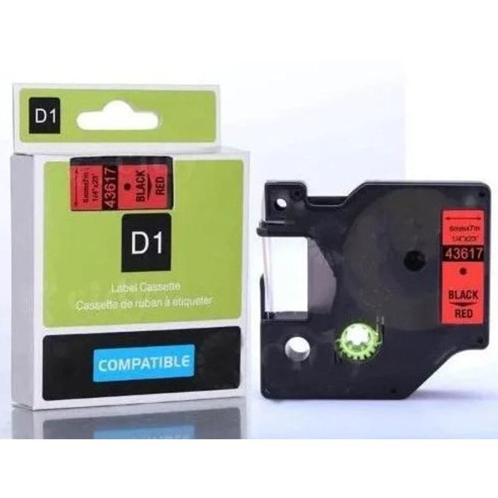 Fita Rotulador Dymo Vermelha 6Mm D1 43617 Preto Aplicável