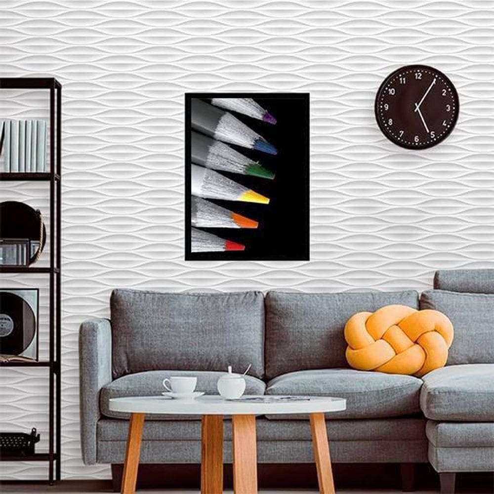 Quadro Decorativo Fotografia Lápis Coloridos 34x23cm