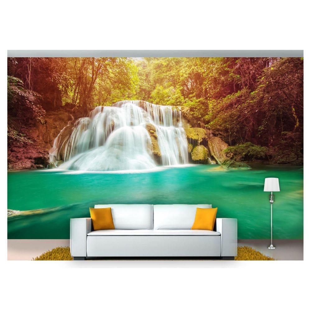Papel De Parede Cachoeira Natureza Mata 3D Nch151